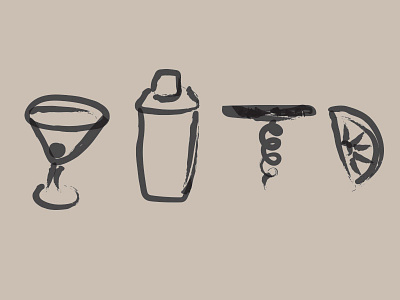 Bar Icons bar drinking hand drawn iconography icons illustration pattern