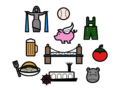 Cincinnati Icon Set design graphic design icon illustration lines symbol