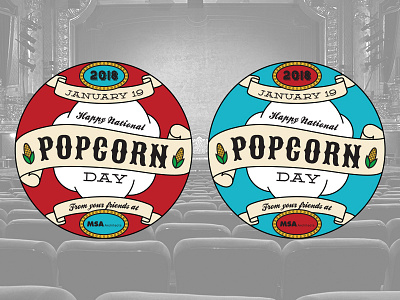 Victorian Poster Inspired Popcorn Sticker illustration popcorn print sticker design typography