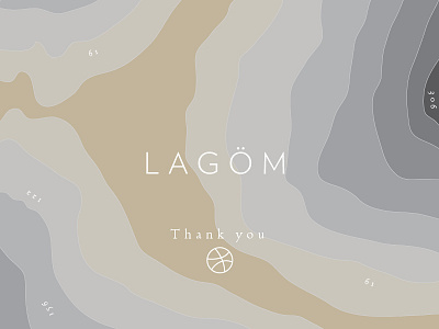 Lagom - Thank you! balance branding design flat graphics greyscale logo nordic print topography