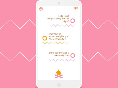 native ui art chat colors design fire interaction mobile native ui ux vector