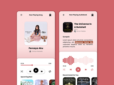 Song and Audiobook player Flutter UI