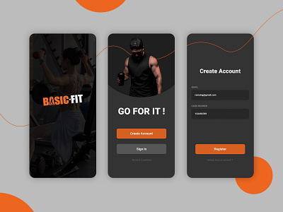 Daily UI 001 - Sign Up - Basic Fit app dailyui design interface design ui ux