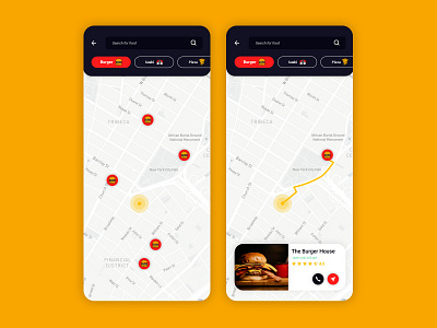 Daily UI 029 - Map 029 app daily ui 029 dailyui design food interface design navigation ui ux