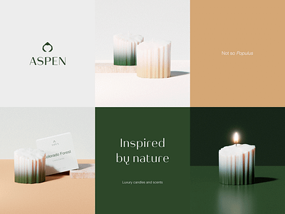 Aspen – Luxury candles and scents 3d branding design graphic design logo packaging typography