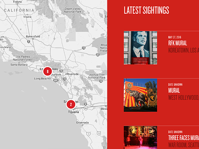 Obey Giant Sightings Map
