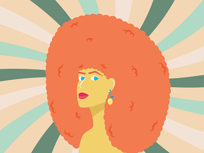Red-haired girl with afro lips