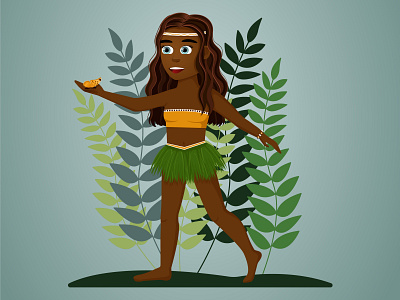 Aboriginal girl aboriginal african custom illustration girl graphic illustration sun
