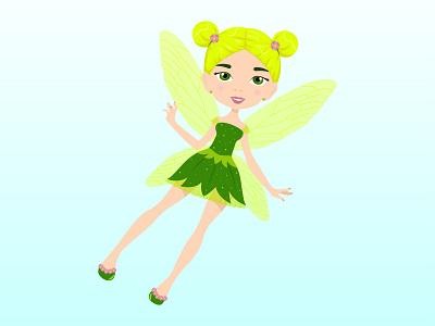 Cute cartoon fairy smiling