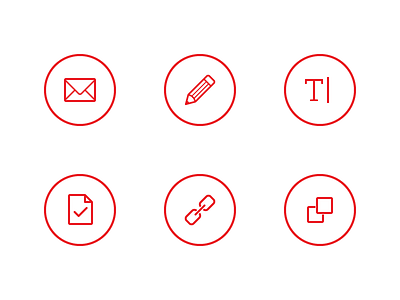 Circled Icons copy paste edit icon icons light link mail pencil red save text type