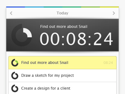 Task in progress app application count illustrator mac macosx progress snail task time timer ui
