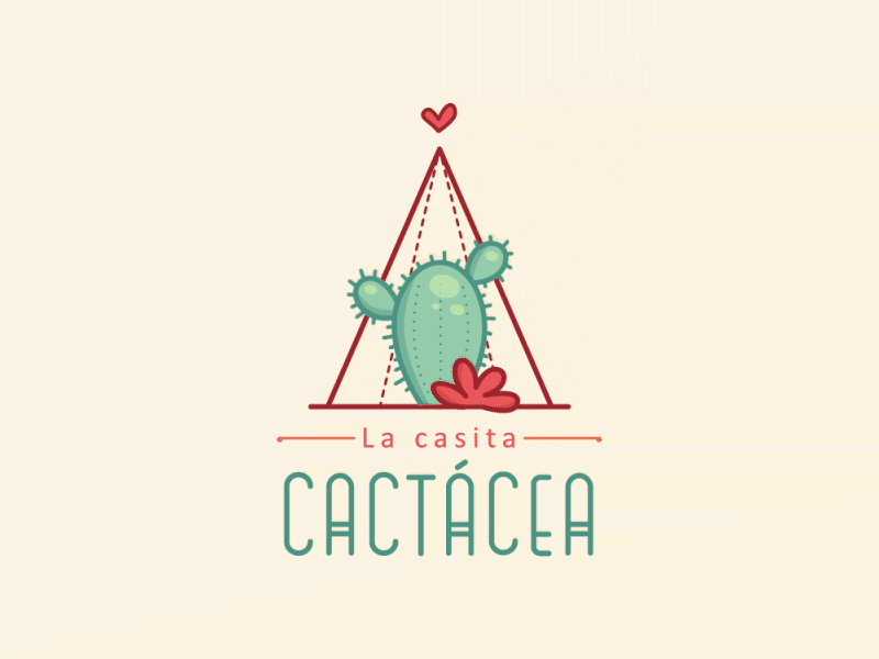 La casita Cactácea animation cactus design icon illustration logo love minimal plants vector