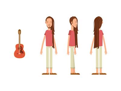 Vicente character colors design guitar illustration music musician vector