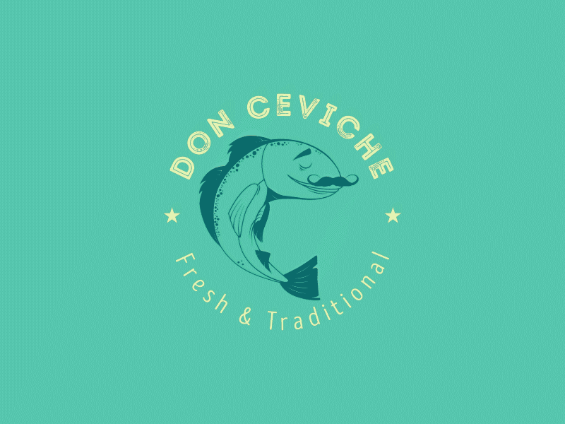 DON CEVICHE animals branding ceviche character colors design fish food illustration logo restaurant sea vector
