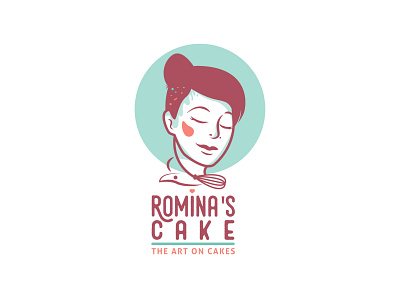 ROMINA'S CAKE cake cakes cakeshop character chef colors cook design illustration logo minimal vector