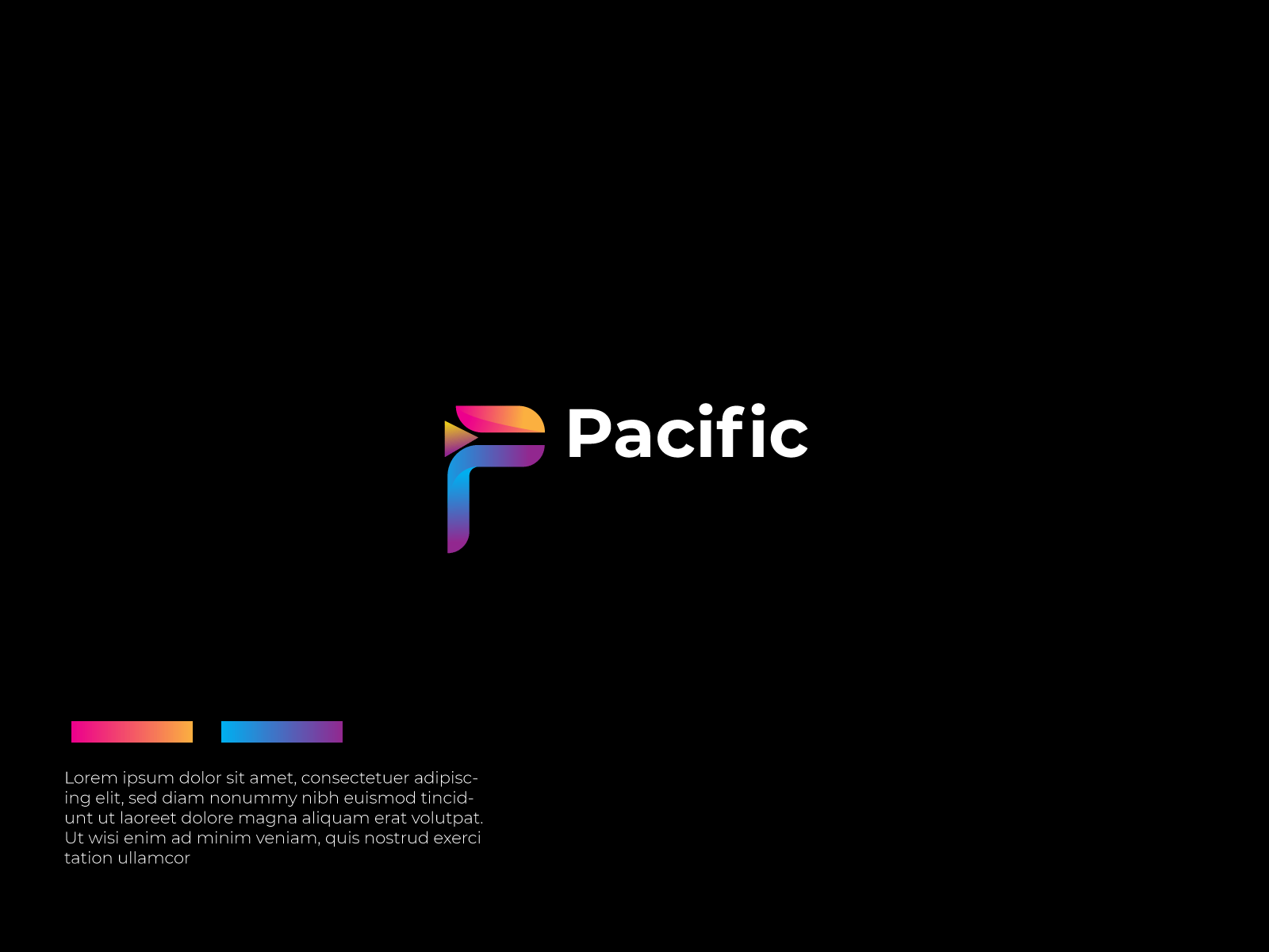 P 3d abstract letter logo