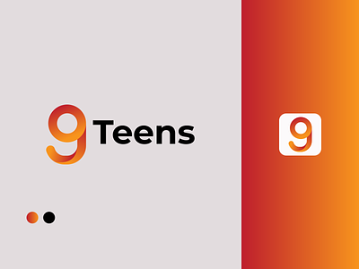 9 Teens modern 3d logo mark
