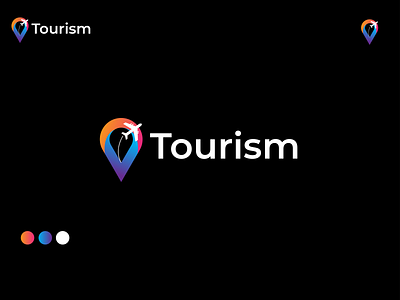 Tourism modern 3d logo mark