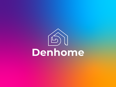 Denhome 3d abstract logo mark