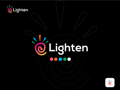 Lighten 3d abstract logo mark