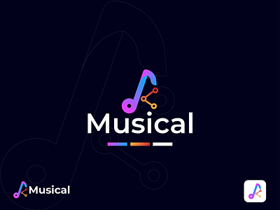 Musical modern 3d logo mark