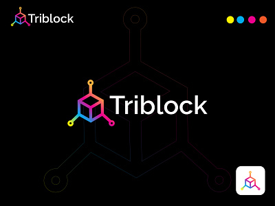 Triblock modern 3d logo mark