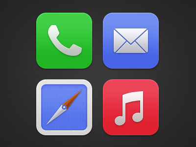 Icons apple icons ios ios7 mail music phone safari