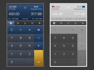 iCurrency Pad for iOS 7 (WIP) app converter currency ios ios7 iphone matte