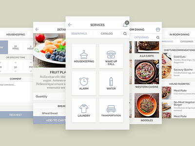Hotel Guest automation dining guest hotel housekeeping ios iphone room service ui