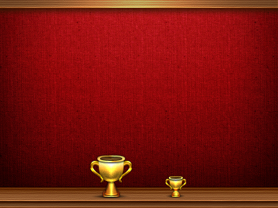 Trophy fabric game center gold trophy wood