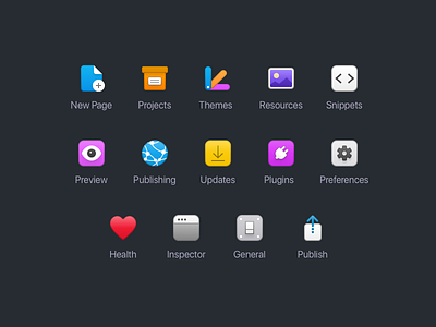 Unused Toolbar Icons for RapidWeaver 8 icon icons mac app macos macosx toolbar