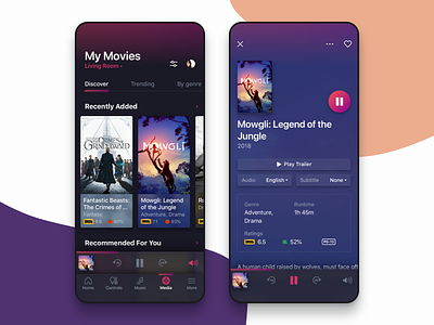 Movie Catalog for Smart Home App ios iphone movies ratings smarthome ui