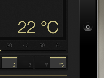 Hotel Remote flat hotel interface ipad minimal remote temperature weather