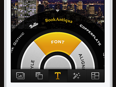WIP: Font Preview Navigation (@2x) dial font icons iphone menu navigation tab bar typography wheel