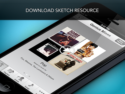 .Sketch iOS Music Genius Resource @2x album icon ios iphone music nav bar resource retina sketch