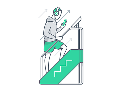 Stairclimber active design fitness illustration mobile web