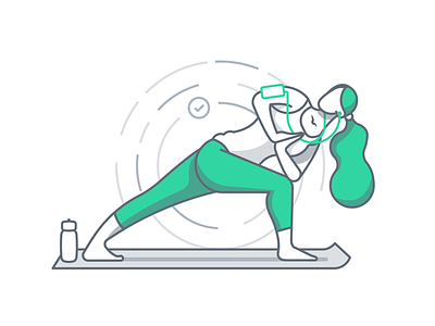 Yoga active design fitness illustration mobile web