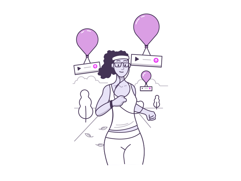 Onboarding - "Share" onboarding social. podcast app ios design illustration