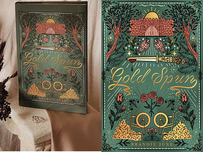 Gold Spun Book Cover design graphic design illustration typography vector