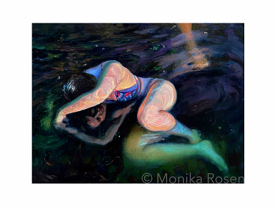 Animus: Self in Isolation series composition design figurative illustration illustrator introspection mental health oil painting painter painting psychology water design woman in water