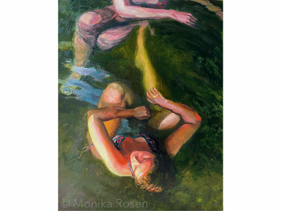 Anchor: Self in Isolation Series anchor designer figurative oil painting painter water water composition woman woman in water