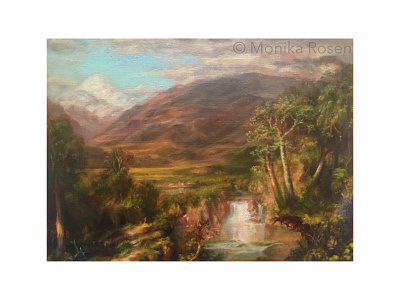 Master Copy Painting at the Metropolitan Museum of Art background artist environment illustrator landscape landscape illustration landscape painting mastercopy mountains painter painting visual artist waterfall