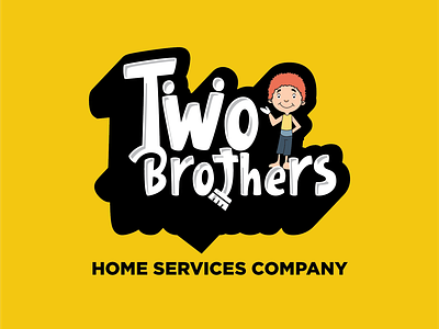 Two Brothers logo branding design flat icon illustration logo typography vector