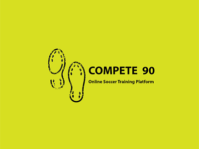 Complete 90 Logo ball branding compete design flat icon illustration logo online platform soccer training type vector