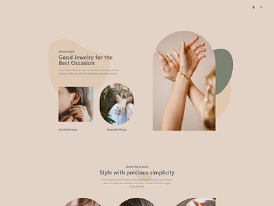 Mockup for feminine jewelry site websitebuilder