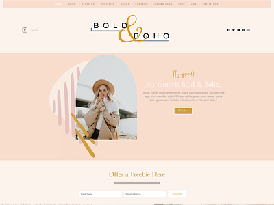 Bold and Boho Feminine Website Template For Small Business websitebuilder