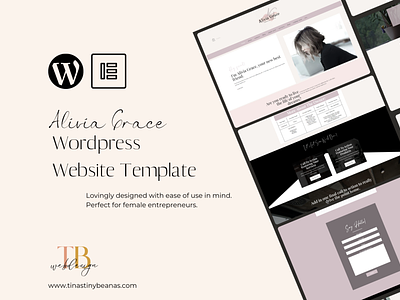 Alivia Grace Wordpress Template branding cosmetic course creation design graphic design ui web design websitebuilder