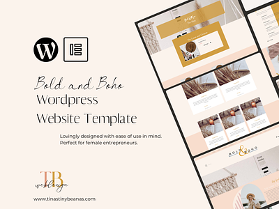 Bold and Boho Wordpress Template branding cosmetic course creation design graphic design illustration logo ui web design websitebuilder