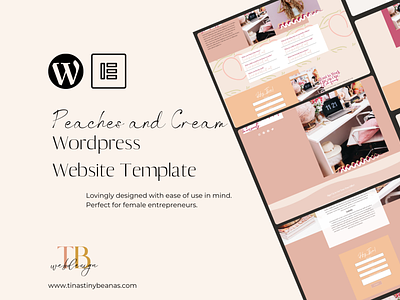 Peaches and Cream Wordpress Template branding cosmetic course creation design graphic design illustration logo ui web design websitebuilder