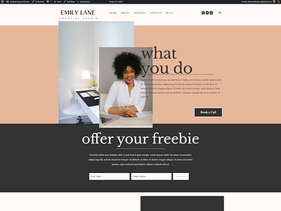 Modern and Feminine Boho Wordpress Template For Small Business small business web design womenownedbusiness